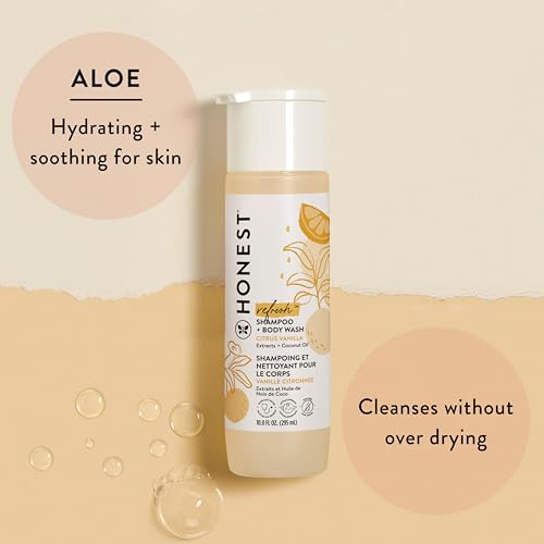 The Honest Company 2-in-1 Cleansing Shampoo + Body Wash - Gentle for Baby, Naturally Derived, Tear-free, Hypoallergenic