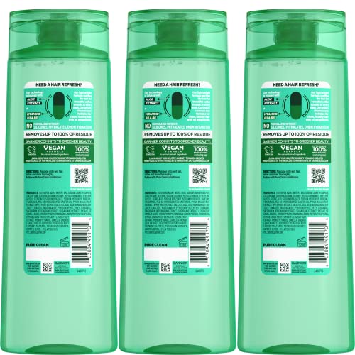 Garnier Fructis Pure Clean Purifying Shampoo Silicone-Free 1|5 Fl Oz 3 Count Cradle to Cradle Certified