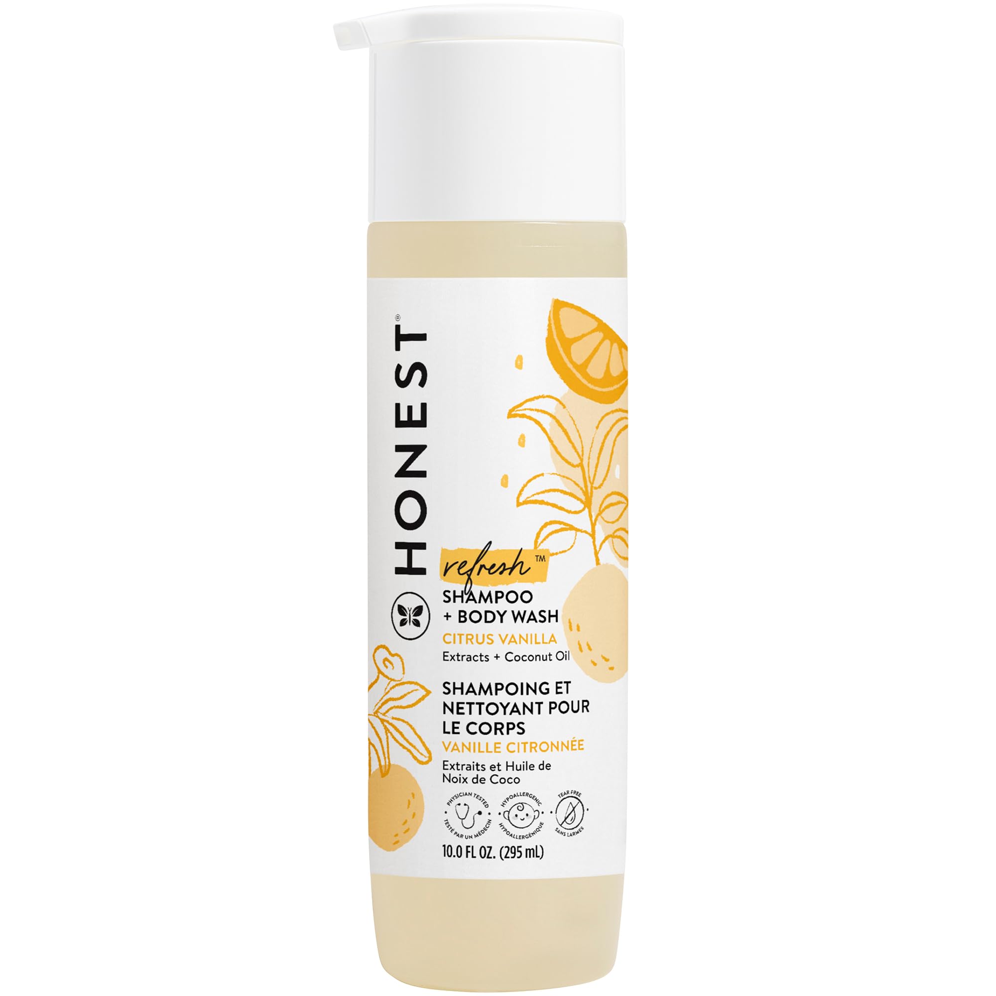 The Honest Company 2-in-1 Cleansing Shampoo + Body Wash - Gentle for Baby, Naturally Derived, Tear-free, Hypoallergenic