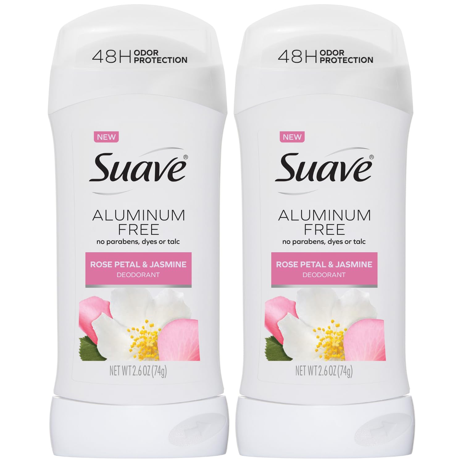 Suave Aluminum-Free Deodorant, Rose Petal & Jasmine, 2-Pack, |6 Oz Each, Natural Fragrance
| Suave Aluminum-Free Deodor