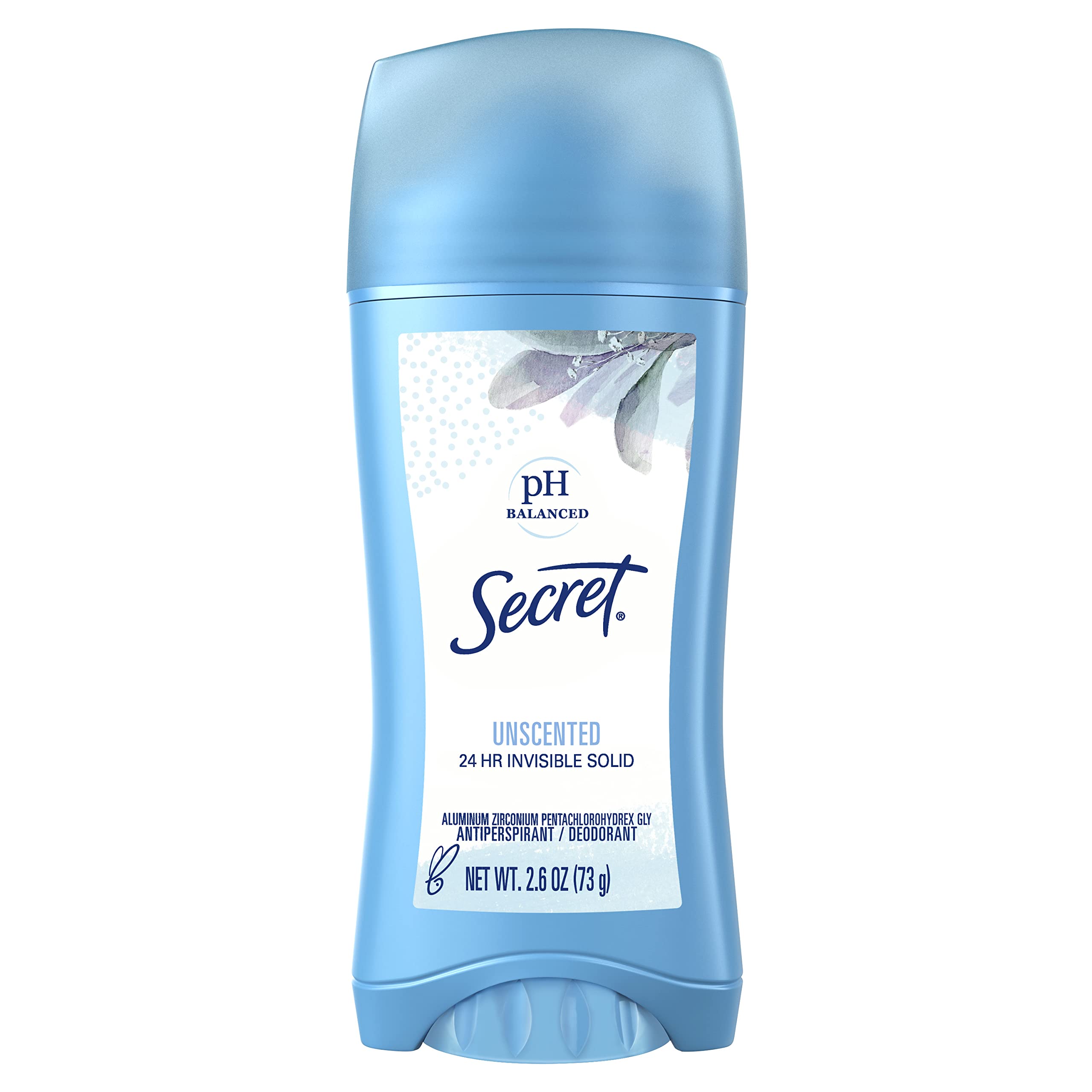 Secretantiperspirant and deodorant for women, 24hr sweat & odor protection, gentle on skin, unscented, ph balanced prote