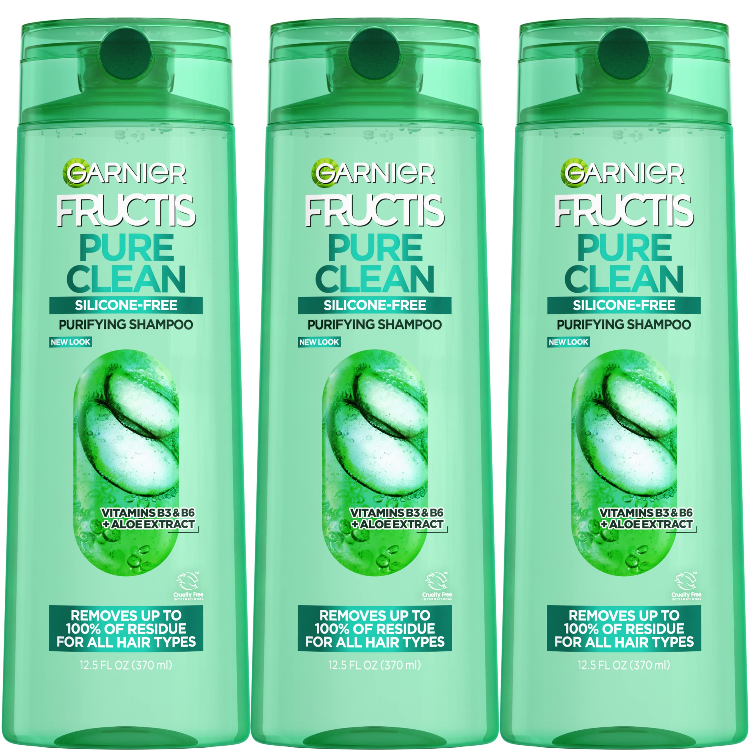 Garnier Fructis Pure Clean Purifying Shampoo Silicone-Free 1|5 Fl Oz 3 Count Cradle to Cradle Certified